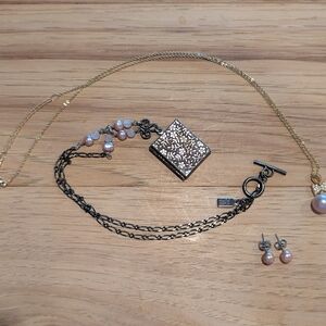 Elegant Silver and Gold Jewelry Set